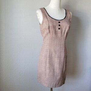 Vintage Plaid Sleeveless Dress – Classic Fitted Mini Dress,Academia Style